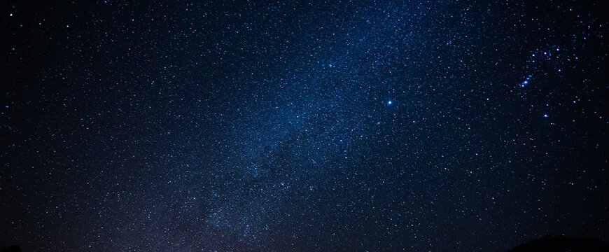 Milky way galaxy with star and noise blue background,Abstract milky way galaxy with stars for background - Powered by Adobe
