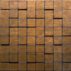 Cubed 3d wall tile texture in bronze seamless