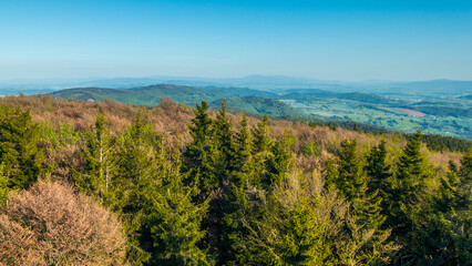 W Górach Sowich widok z wieży na Góry Bardzkie © RITHOR