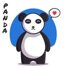 Cute Panda Vector Illustration. Flat Cartoon Style