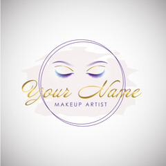 Luxury Beauty Eye Lashes Logo. Cosmetic Symbol Icon. Vector Illustration