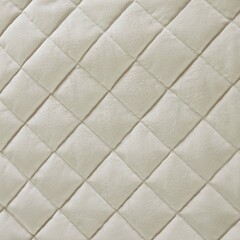 Ivory faux velvet diamond quilted bedspread fabric texture
