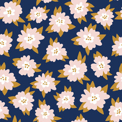 Flower and leaf hand drawn vector illustration for greetings card