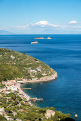 Fototapeta premium Marina del Cantone, seen from the path that starts from Nerano and leads to the Bay of Ieranto, with the 