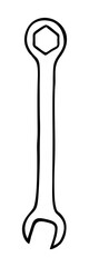 ISOLATED ILLUSTRATION OF A SPANNER ON A WHITE BACKGROUND