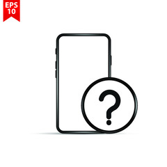 mobile phone with question mark