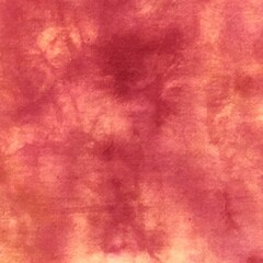 Red watercolor ombre leaks and splashes texture on yellow paper, grunge abstract background