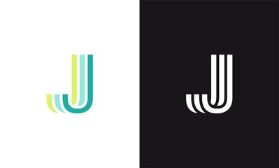 letter J vector line concept design minimalist logo