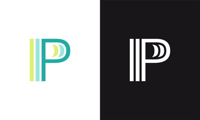 letter P vector line concept design minimalist logo