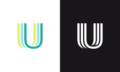 letter U vector line concept design minimalist logo