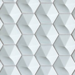 Seamless hexagon 3D ceramic wall tile texture in sky blue
