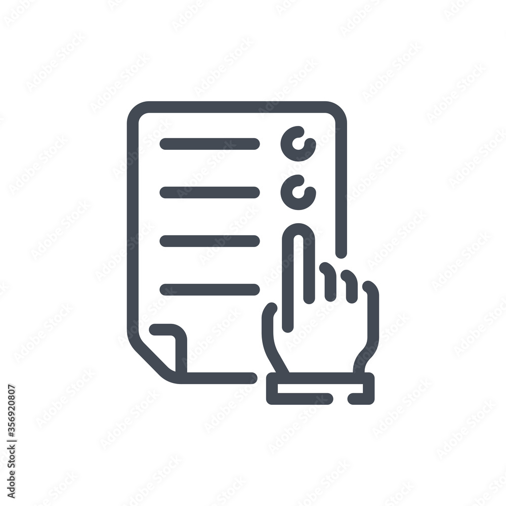 Poster Choose from the List line icon. List Selection vector outline sign.