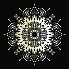 Luxury mandala art with golden background east style