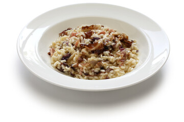 radicchio al risotto, italian cuisine isolated on white background