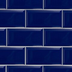 Seamless subway tile texture in cobalt blue