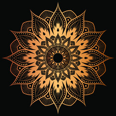 Luxury mandala art with golden background east style