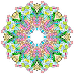 Hand drawn zentangle mandala for coloring page.