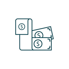 Dollar bill vector illustration. Startup and new business filled outline icon.
