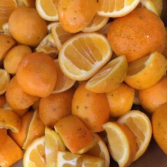 Tangy oranges can be used for background