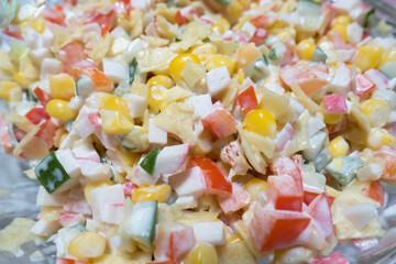 salad from a mixture of various products