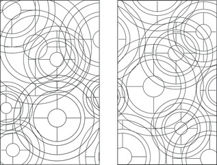 Coloring page composition art pattern. Coloring book for adult and children.  Anxiety illustration. Horizontal composition.