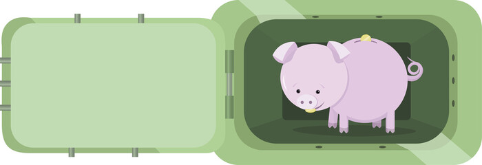 Piggy bank stored in a safe