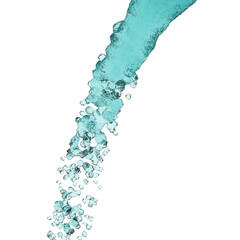Water splash, liquid isolated on white background. 3d rendering.