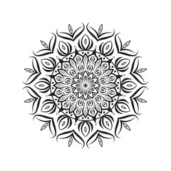 luxury ornamental mandala background design, background in white and black color