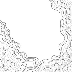 topographic map abstract height lines isolated on white background vector