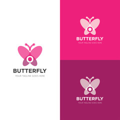 initial letter o butterfly logo and icon vector illustration design template