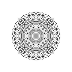 luxury ornamental mandala background design, background in white and black color