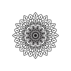 luxury ornamental mandala background design, background in white and black color