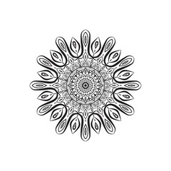luxury ornamental mandala background design, background in white and black color