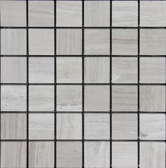 Seamless mosaic marble tile texture with wooden grey pattern