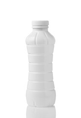 White plastic bottle with cap isolated on white background