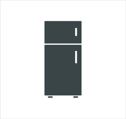 Refrigerator icon vector on white background
