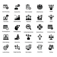 
Project Management Glyph Icons
