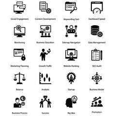
Project Management Glyph Icons Set

