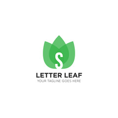initial letter s leaf logo and icon vector illustration design template