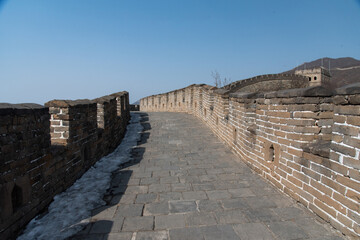 Fototapeta na wymiar February 2020. Great Wall of China. Mutianyu section