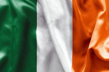 Irish flag texture crumpled up