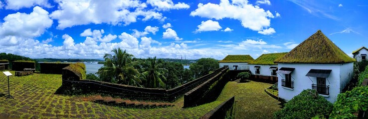 Panoramic View of Reis Magos Fort - obrazy, fototapety, plakaty