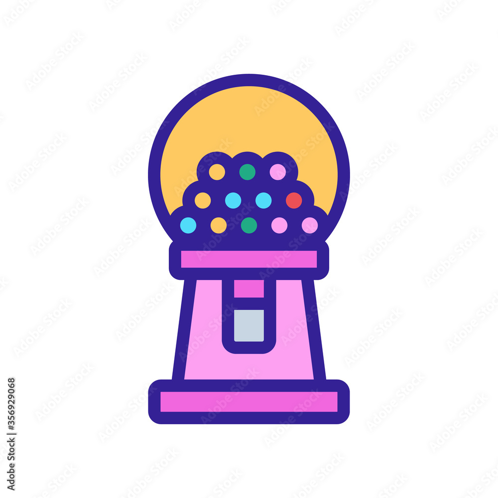 Poster bubble gums vending machine icon vector. bubble gums vending machine sign. isolated color symbol ill