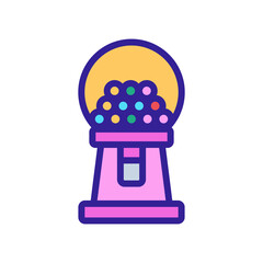 bubble gums vending machine icon vector. bubble gums vending machine sign. isolated color symbol illustration