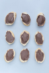 .Chocolate spread bread.