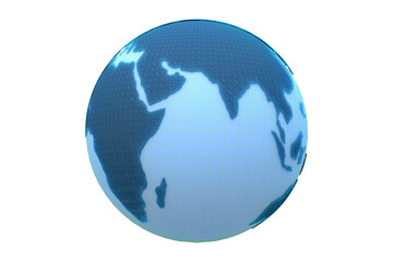 Wire globe isolated on white background, Concept image for global network and Neural information of the world, 3d illustration.