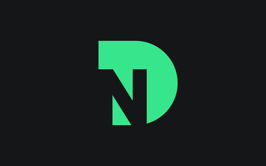 DN or ND Letter Initial Logo Design, Vector Template