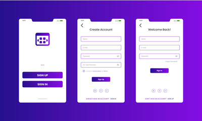 Sign in and sign up ui kit or login page design template premium Vector.