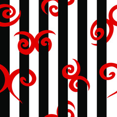 Classical striated pattern with original swirls, looking glamour. Seamless vector