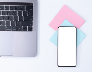 Top view business desk